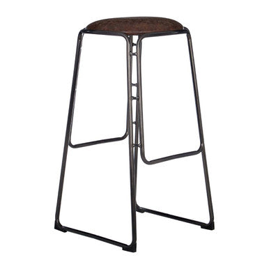 Dalston Mocha Bar Stool With Gunmetal Legs