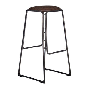 Dalston Mocha Bar Stool With Gunmetal Legs