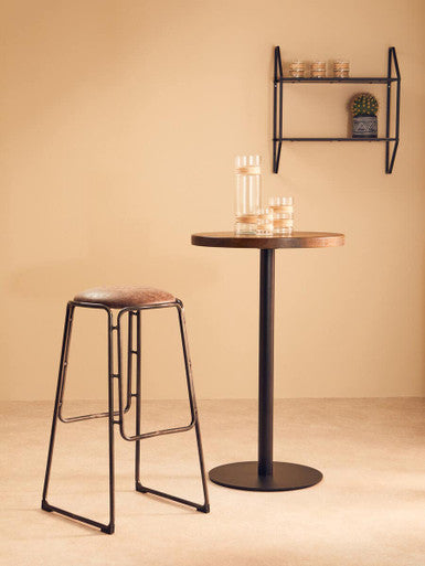 Dalston Mocha Bar Stool With Gunmetal Legs