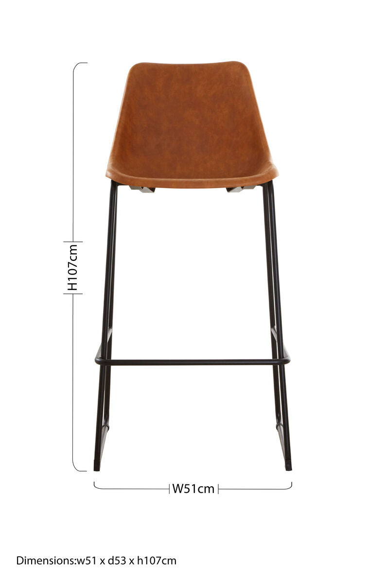 Dalston Camel Bar Chair With Black Legs