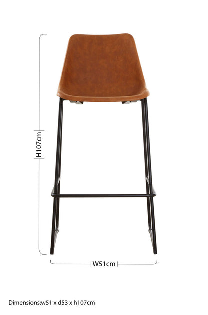 Dalston Camel Bar Chair With Black Legs
