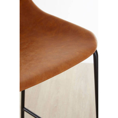 Dalston Camel Bar Chair With Black Legs