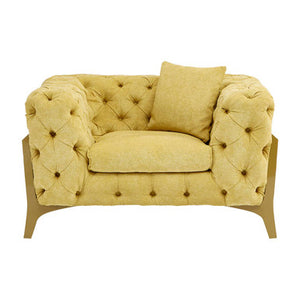 Esme Pistachio Green Button Tufted Armchair