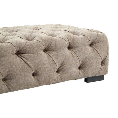 Fenton Natural Fabric Tufted Rectangular Footstool - Image 6