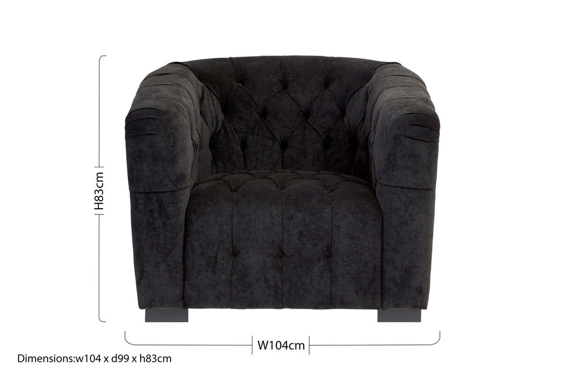 Fenton Black Fabric Armchair - Image 8