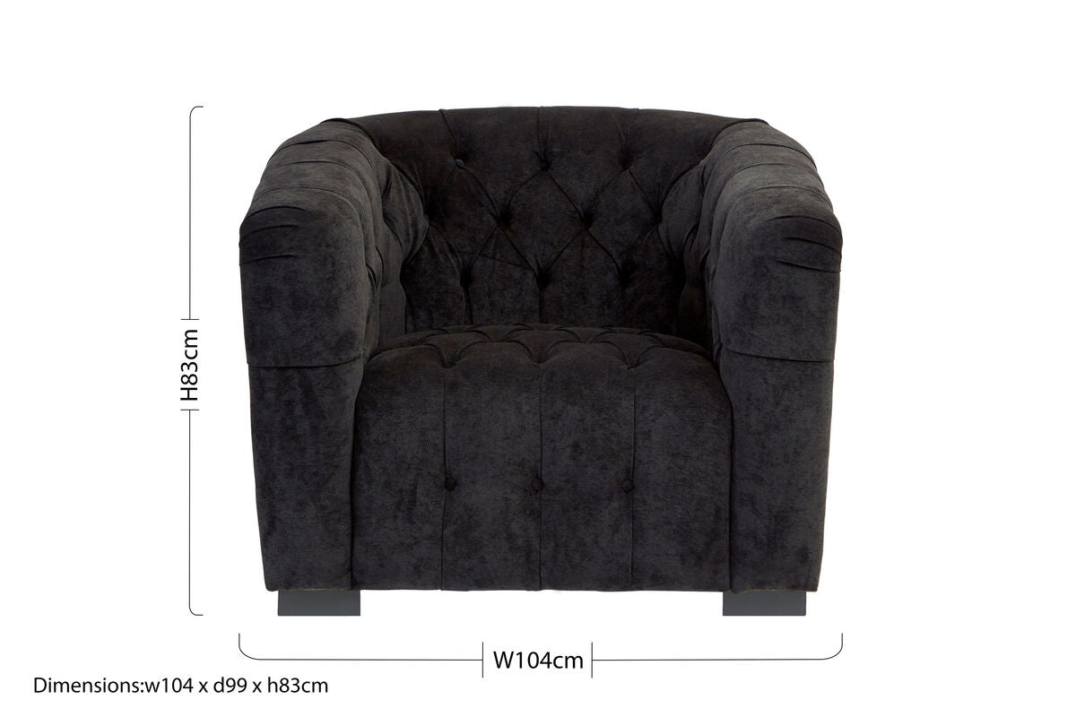 Fenton Black Fabric Armchair