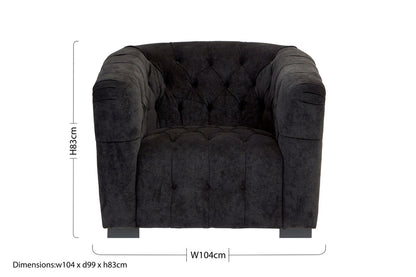 Fenton Black Fabric Armchair