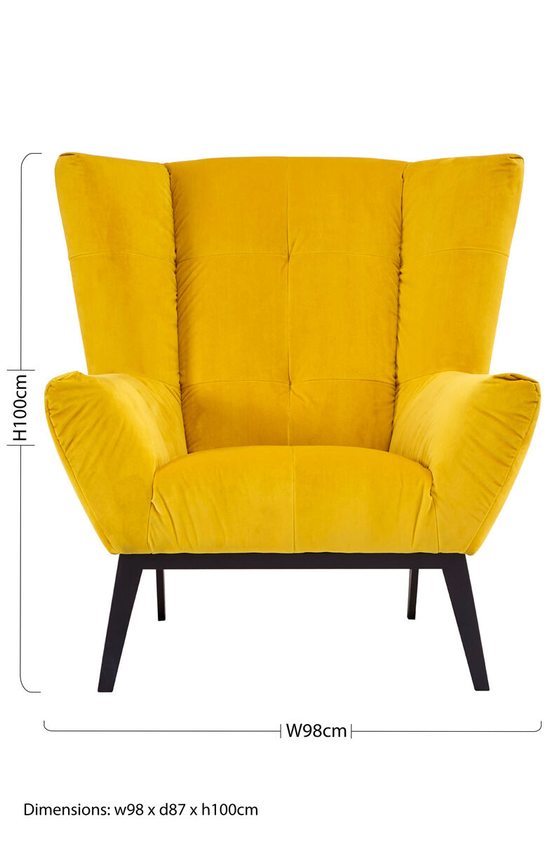 Maiko Yellow Fabric Armchair - Image 8