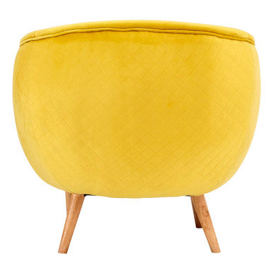 Oscar Yellow Fabric Curved Lounge Chair - Image 5