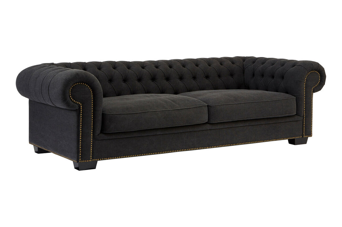 Lincoln 3 Seater Charcoal Fabric Sofa
