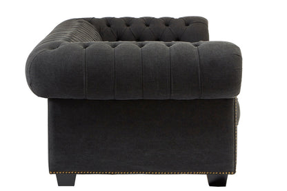 Lincoln 3 Seater Charcoal Fabric Sofa