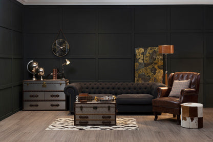 Lincoln 3 Seater Charcoal Fabric Sofa