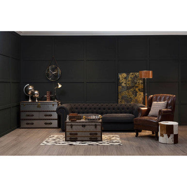 Lincoln 3 Seater Charcoal Fabric Sofa