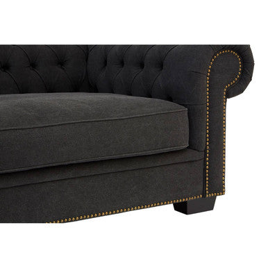 Lincoln 3 Seater Charcoal Fabric Sofa