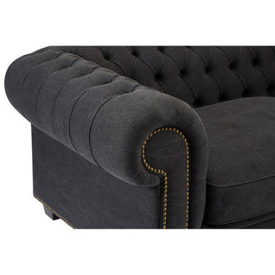 Lincoln 3 Seater Charcoal Fabric Sofa