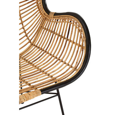 Java Natural Rattan Wingback Chair
