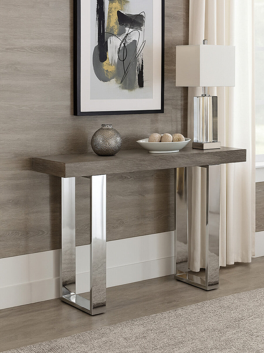 Ulmus Grey Elm Wood Console Table - Image 5