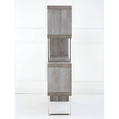 Ulmus Grey Elm Wood 4 Tier Bookshelf - Image 4