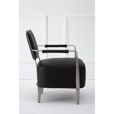 Moda Black Leather Armchair - Image 4