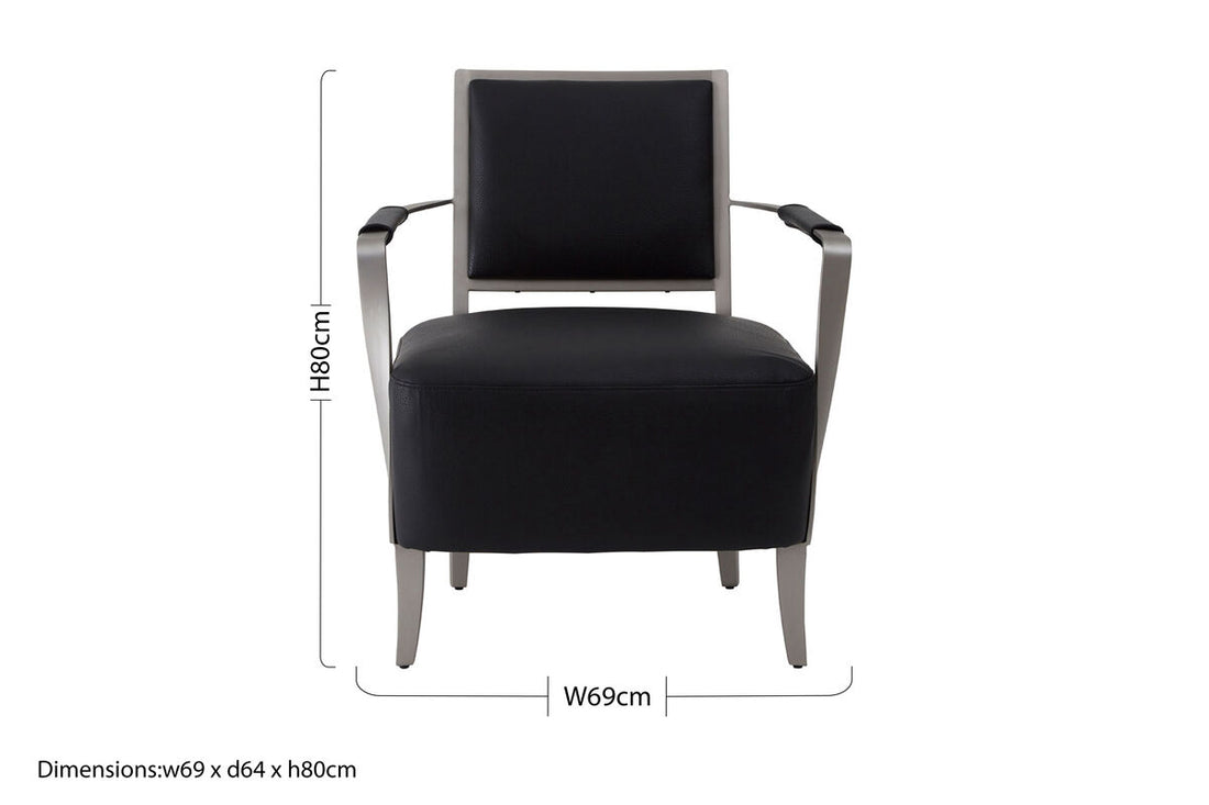 Moda Black Leather Armchair - Image 8