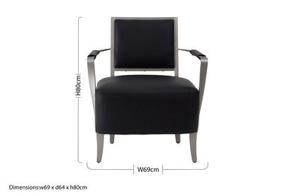 Moda Black Leather Armchair