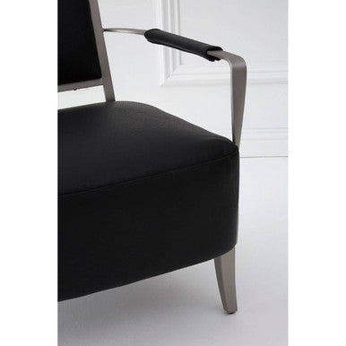 Moda Black Leather Armchair - Image 7