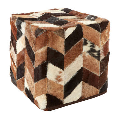 Safira Natural Patchwork Pouffe