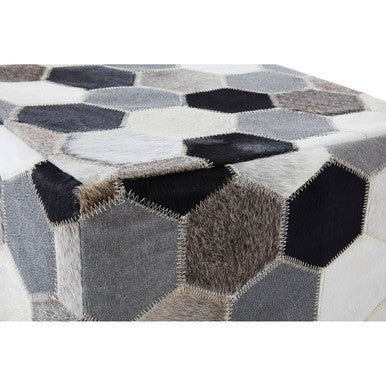 Safira Leather Patchwork Pouffe