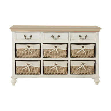Hendra Cabinet With 6 Willow Baskets