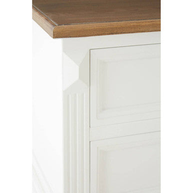 Fir Wood Veneer Top and White Wooden Coffee Table with 3 Drawers, Hardwick