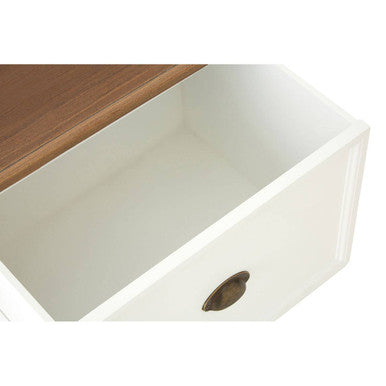 Fir Wood Veneer Top and White Wooden Coffee Table with 3 Drawers, Hardwick