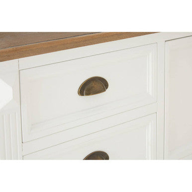 Fir Wood Veneer Top and White Wooden Square Coffee Table with 3 Drawers, Hardwick