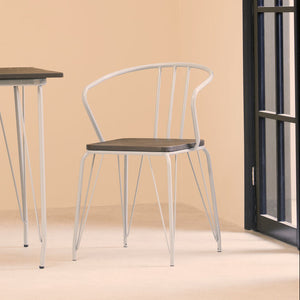 District Grey Metal And Elm Wood Armchair