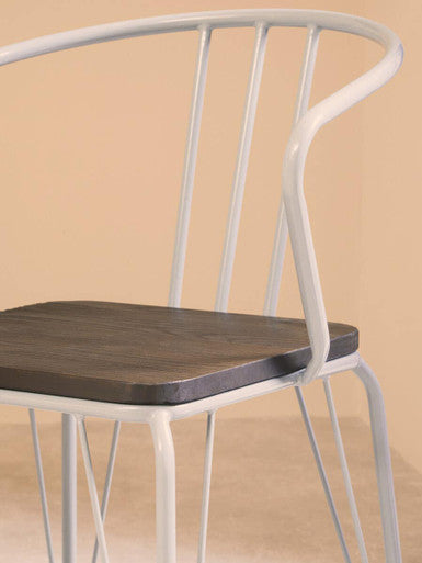 District Grey Metal And Elm Wood Armchair