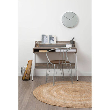 District Grey Metal And Elm Wood Arm Chair