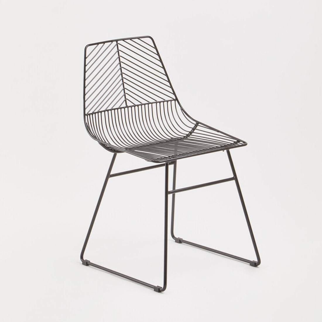 District Small Black Metal Wire Chair