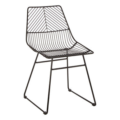 District Small Black Metal Wire Chair