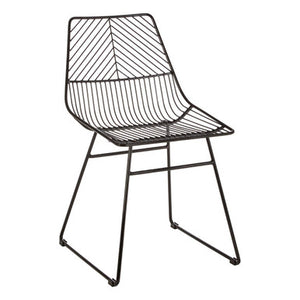 District Small Black Metal Wire Chair