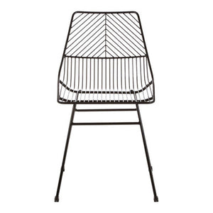 District Small Black Metal Wire Chair