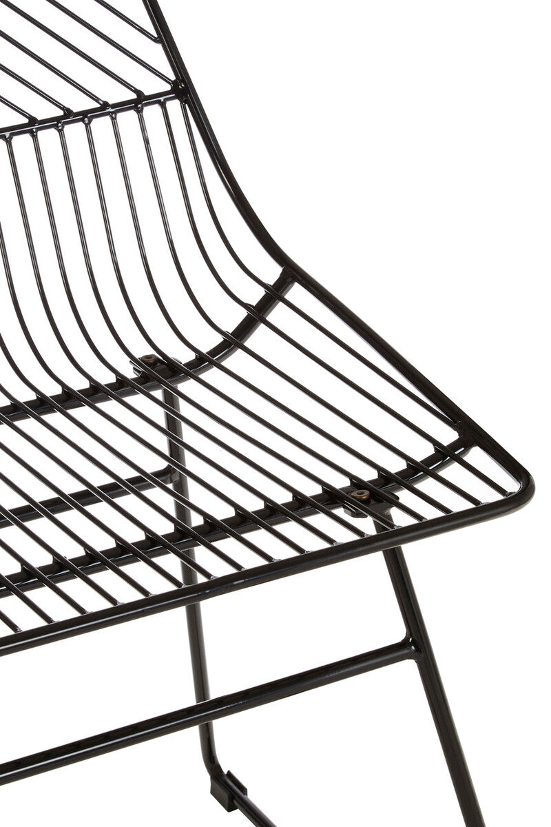 District Small Black Metal Wire Chair