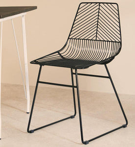 District Small Black Metal Wire Chair