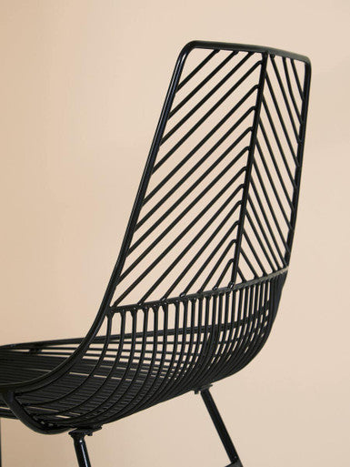District Small Black Metal Wire Chair