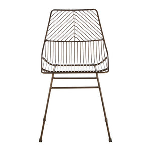 District Bronze Metal Wire Tapered Legs Chair