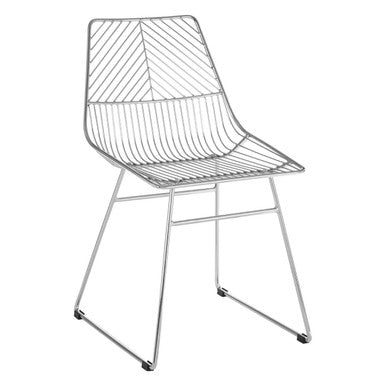 District Chrome Metal Wire Tapered Legs Chair