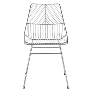 District Chrome Metal Wire Tapered Legs Chair