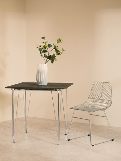 District Chrome Metal Tapered Wire Chair