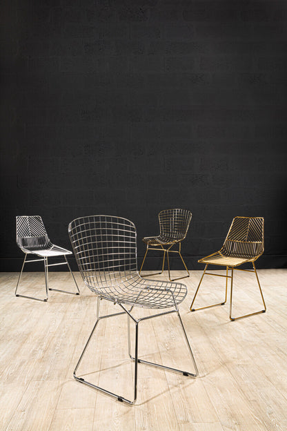 District Chrome Metal Wire Tapered Legs Chair - Image 5