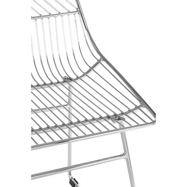 District Chrome Metal Wire Tapered Legs Chair - Image 12