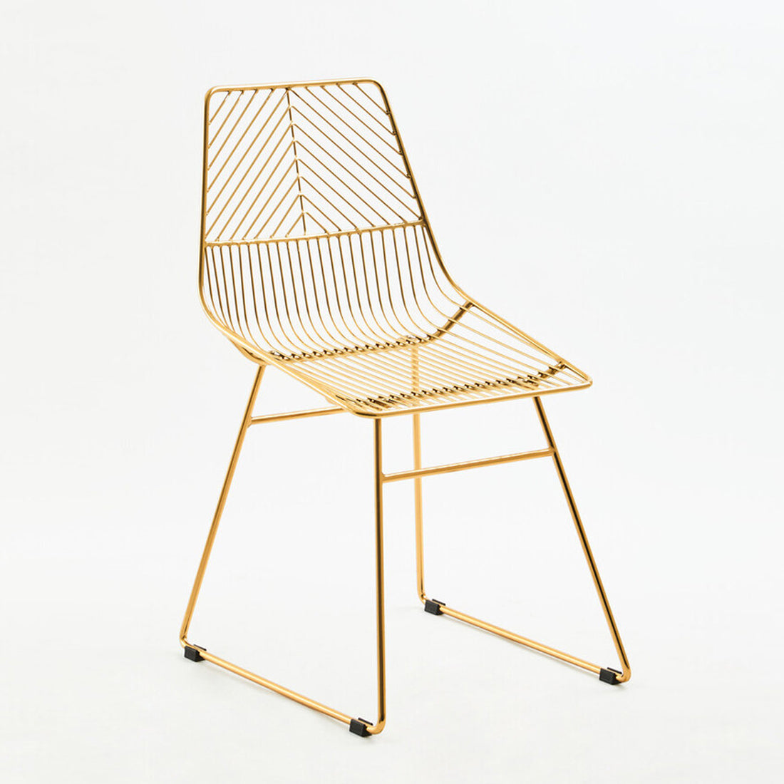 District Small Gold Finish Metal Wire Chair
