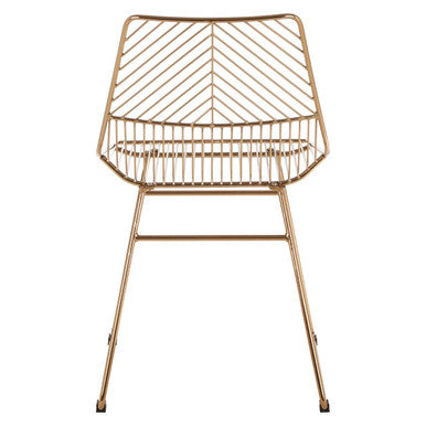 District Small Gold Finish Metal Wire Chair